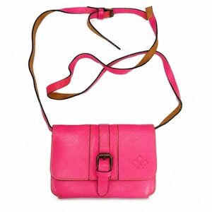Patricia Nash Torri Hot Pink Leather Small Crossbody Purse Bag Distressed Wallet